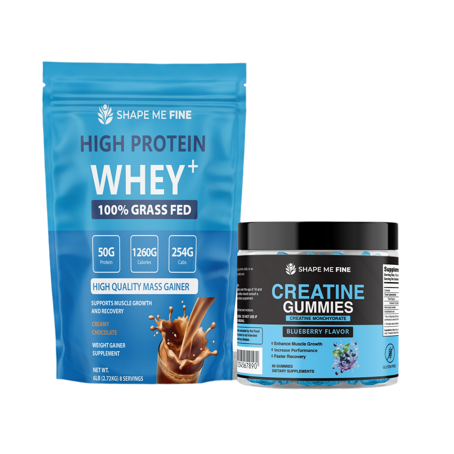 Whey protein and creatine gummies